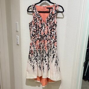 White House Black Market High Low Dress in White and Pink